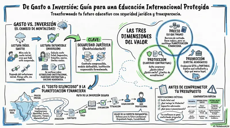 Infograma del artículo — Inversión educativa protegida: cómo pensar el valor de una credencial…
