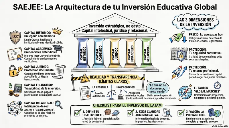Infograma del artículo — La inversión educativa que entra en una historia: excelencia, resilie…