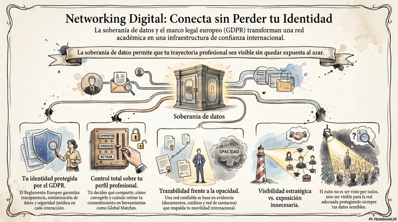Infograma del artículo — Networking digital con soberanía de datos: conectar sin entregar tu i…