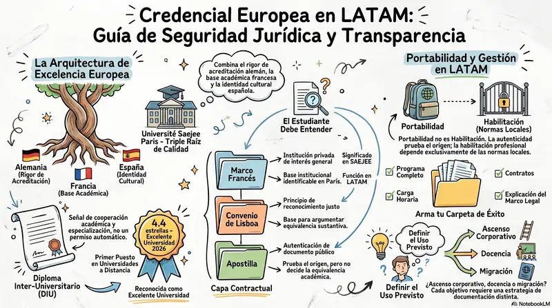 Infograma del artículo — Marco jurídico de excelencia: la credencial europea que no viaja sola