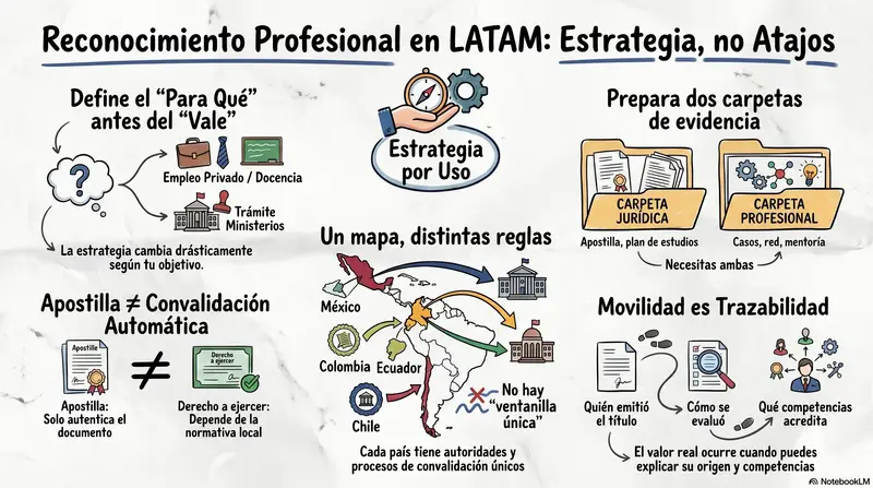Infograma del artículo — LATAM país por país: cómo preparar una credencial global sin vender p…