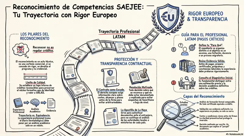 Infograma del artículo — Reconocer competencias sin regalar rigor: contrato, calidad y derecho…