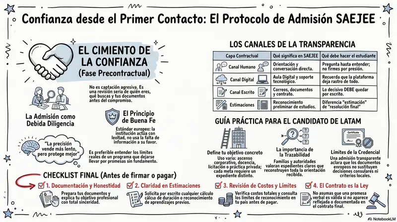 Infograma del artículo — Admisión como debida diligencia: la confianza empieza antes del contr…